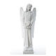Angel with flowers in reconstituted white Carrara marble 31,5in s5