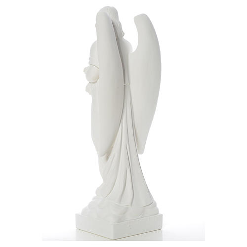 Angel and flowers in reconstituted Carrara marble 40-60 cm 3