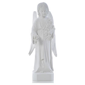 Statue Ange avec roses marbre reconstitué 60 cm