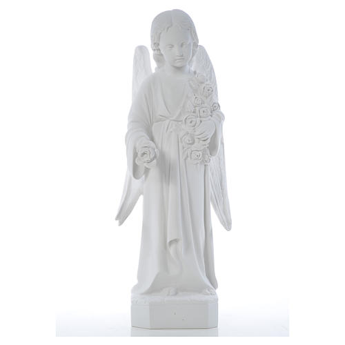 Statue Ange avec roses marbre reconstitué 60 cm 5