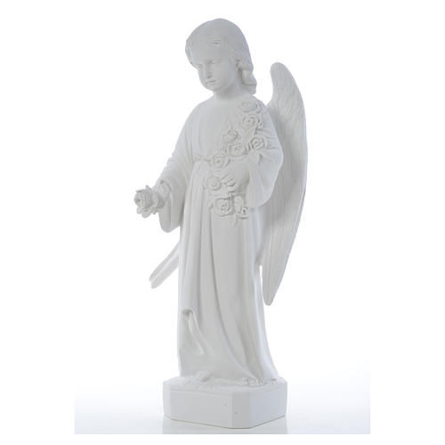 Statue Ange avec roses marbre reconstitué 60 cm 6