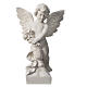 Angel with rose, composite Carrara marble statue 60 cm s5