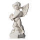 Angel with rose, composite Carrara marble statue 60 cm s7