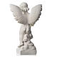 Angel with rose, composite Carrara marble statue 60 cm s8