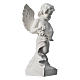 Angel with rose, composite Carrara marble statue 60 cm s2