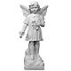 Angel and flowers in composite white marble 23,62in s1