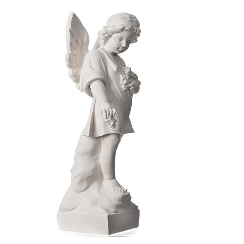 Petit ange avec fleurs marbre 60 cm 6