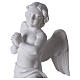 Engel auf Stein, weisser Marmor von Carrara, 60 cm s2