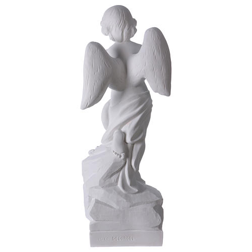 Angelo su sasso 60 cm marmo bianco 5
