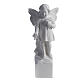 Angel with flowers in reconstituted white marble 15,75in s4