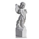 Angel with flowers in reconstituted white marble 15,75in s5