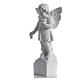 Angel with flowers in reconstituted white marble 15,75in s6