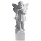 Angel with flowers in reconstituted white marble 15,75in s1