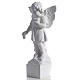 Angel with flowers in reconstituted white marble 15,75in s3