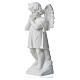 Angel with hands joined in reconstituted white marble 11,81in s6