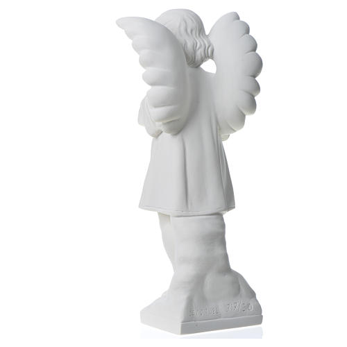 Angel with hands joined in reconstituted white marble 11,81in 8