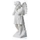Angel with hands joined in reconstituted white marble 11,81in s2