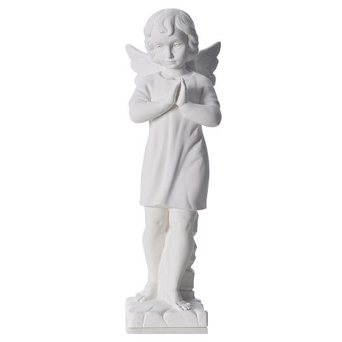 Angelot en marbre blanc statue extérieur 45 cm 1