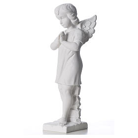 Angel with hands joined in reconstituted white Carrara marble 45 cm