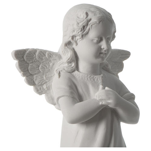Angel with hand over heart, 30 cm reconstituted marble statue 2