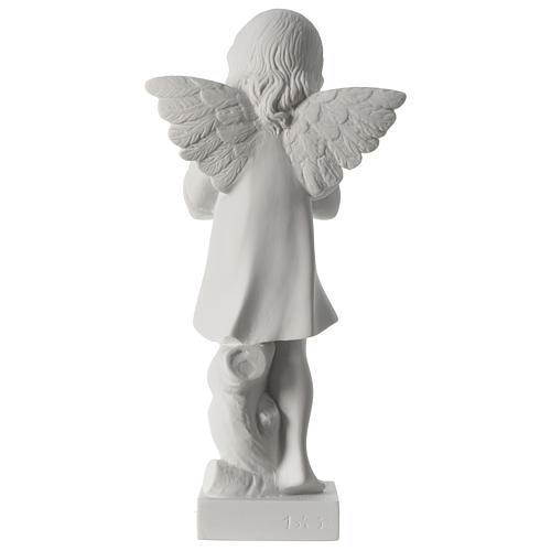 Angel with hand over heart, 30 cm reconstituted marble statue 5