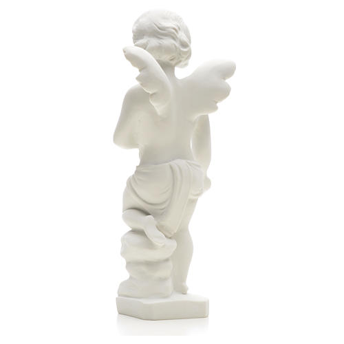 Angel and flowers in Carrara marble 9,84 in 4
