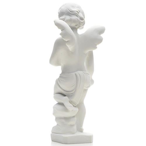 Angel and flowers in Carrara marble 9,84 in 2