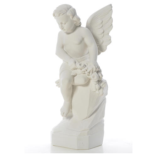 Ange assis marbre 45 cm statue extérieur 6