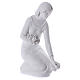 Kneeling Angel with flowers in Carrara marble 21,65in s4