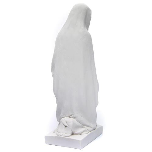 Angel with flowers and hand on heart in white Carrara marble 23 inc. 9