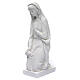 Angel with flowers and hand on heart in white Carrara marble 23 inc. s3