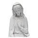 Angel with flowers and hand on heart in white Carrara marble 23 inc. s4