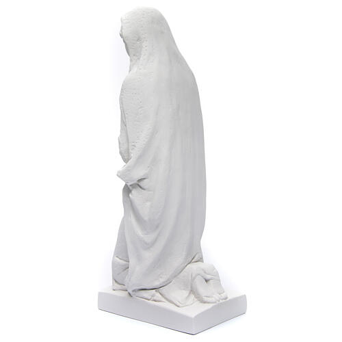 Angel with flowers and hand on heart in white Carrara marble 23, 8
