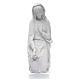 Angel with flowers and hand on heart in white Carrara marble 23, s1