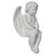 Cherub angel in composite white Carrara marble 15,75in s2