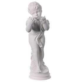 Angel blowing kiss, 43 cm reconstituted marble statue