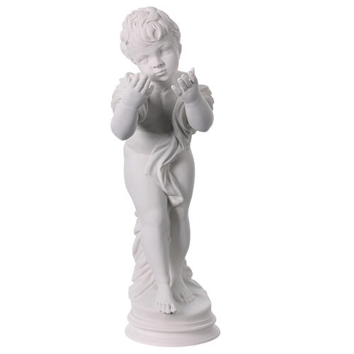 Angel blowing kiss, 43 cm reconstituted marble statue 1