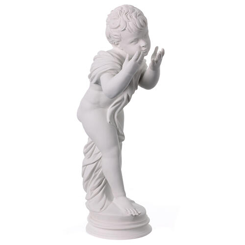 Angel blowing kiss, 43 cm reconstituted marble statue 4