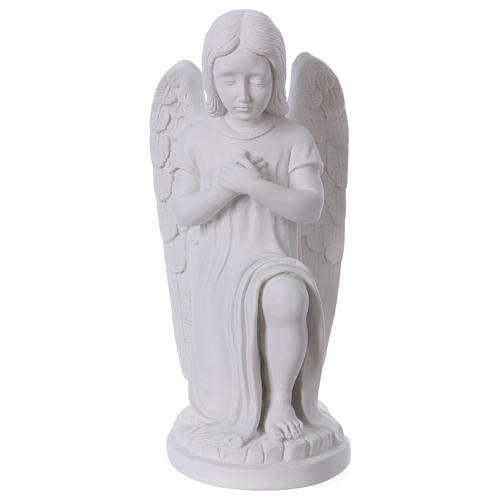 Praying angel, left, in reconstituted white Carrara marble 30 cm 1