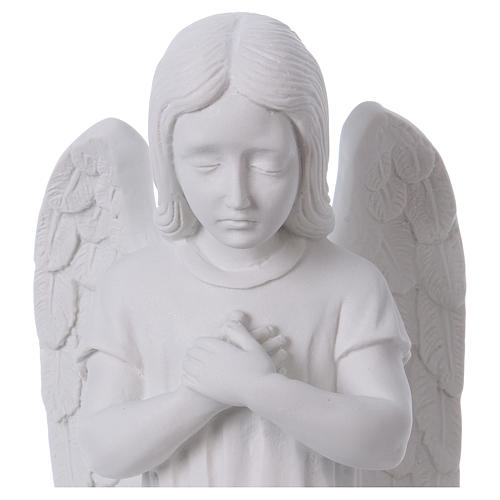 Praying angel, left, in reconstituted white Carrara marble 30 cm 2