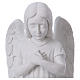 Praying angel, left, in reconstituted white Carrara marble 30 cm s2