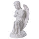 Anjo de joelhos com mãos no coração mármore branco de Carrara 30 cm s3