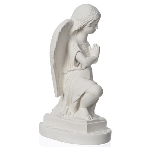 Angel with hands joined in reconstituted Carrara marble 11,02in 7