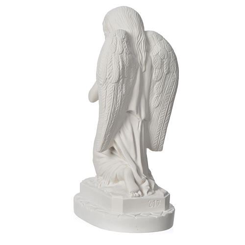 Angel with hands joined in reconstituted Carrara marble 11,02in 4