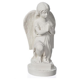 Angel with hands joined in reconstituted Carrara marble 11,02in