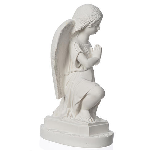 Angel with hands joined in reconstituted Carrara marble 11,02in 3