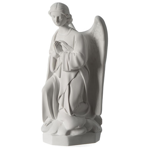 Angel with hands on heart, left, in white Carrara marble 45 cm 3