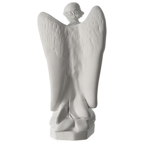 Angel with hands on heart, left, in white Carrara marble 45 cm 5