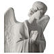 Angel with hands on heart, left, in white Carrara marble 45 cm s2