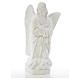 Angel with hands on heart, right, in white Carrara marble 45cm s5